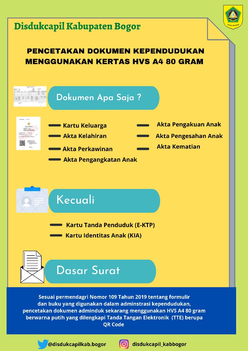 Dokumen Kependudukan Menggunakan Kertas HVS A4 80 Gram